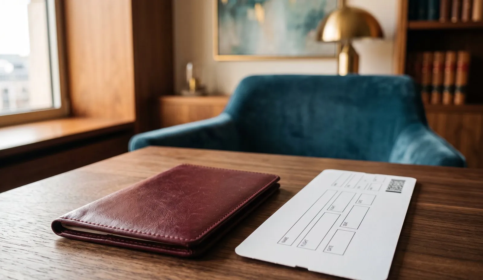 A passport and a boarding pass
